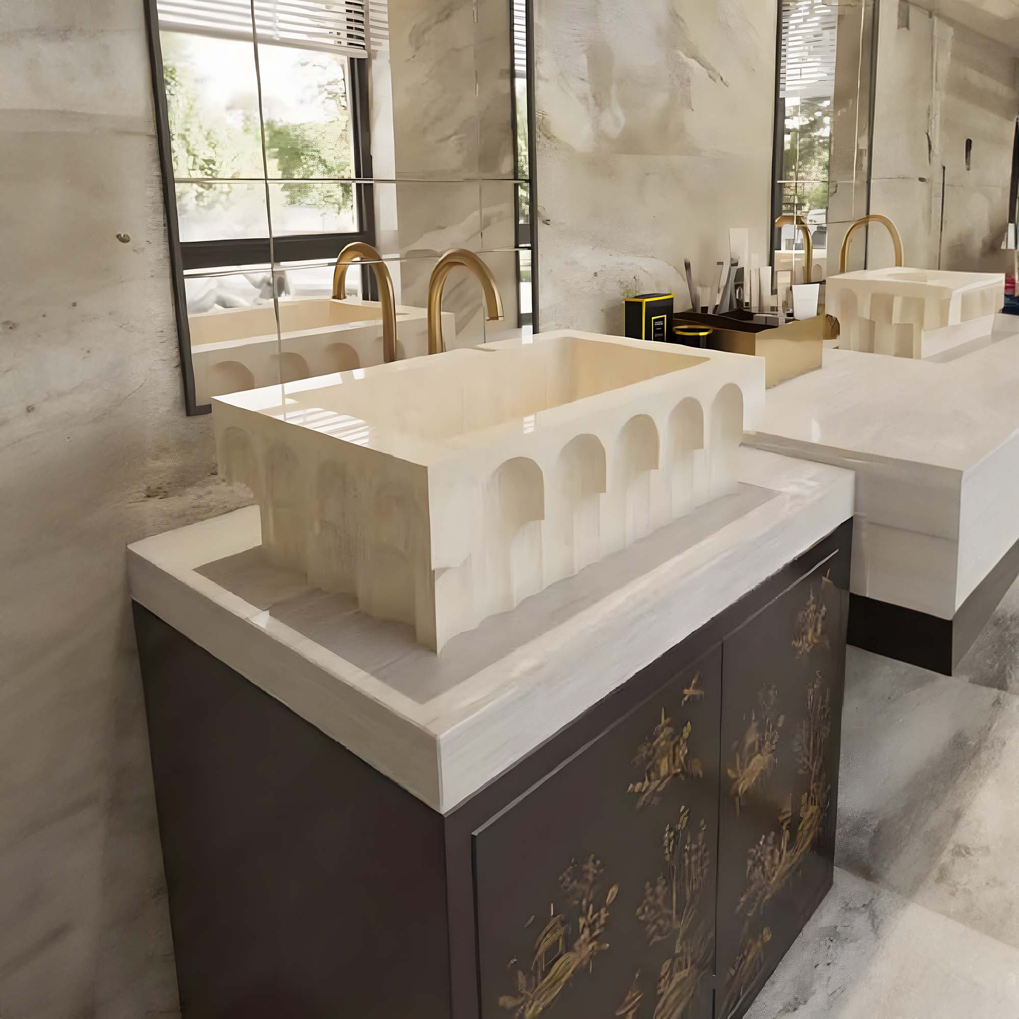 Oymalı Dikdörtgen Evye